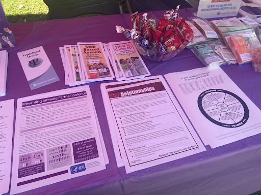 The Know More Program and Marjaree Mason Center team up with Fresno City College’s Psychological and Health services to spread awareness for domestic violence with activities, candy, and flyers with information regarding domestic abuse on Oct. 20.
