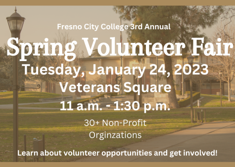 Photo taken at Fresno City College Veterans Square on Jan. 23 with information provided by Student Activities
