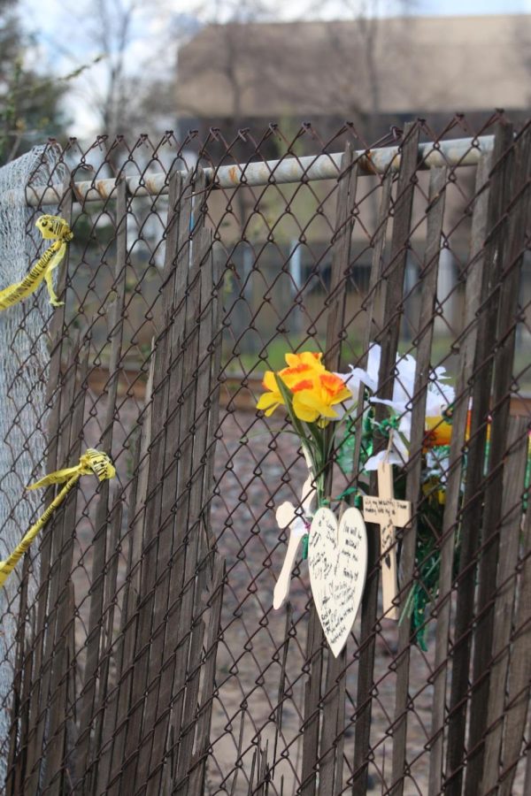 A memorial for the victim that was put up just outside of Fresno City College next to the railroad tracks near Parking Lot F 