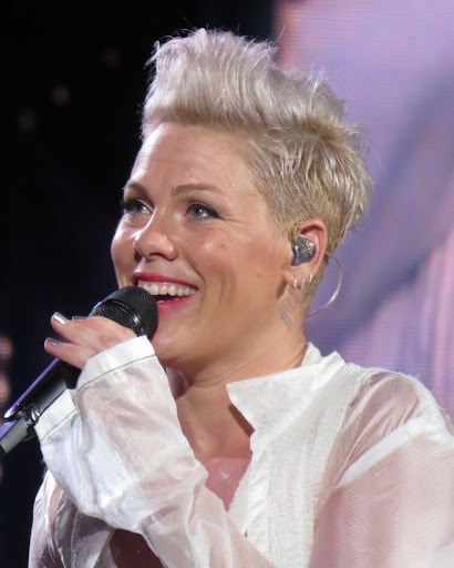 Photo of Pink performing on stage, Photographer unknown.
Photo provided by Wikimedia.org