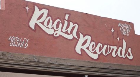 A photo of the front of Ragin Records store located in Tower District.