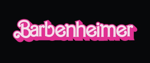 Barbenheimer Logo, a merge logo of Barbie and Oppenheimer with Barbie design logo style poster. United States, July 27th, 2023. From: https://www.open.edu/openlearn/history-the-arts/film/is-barbenheimer-going-save-cinema