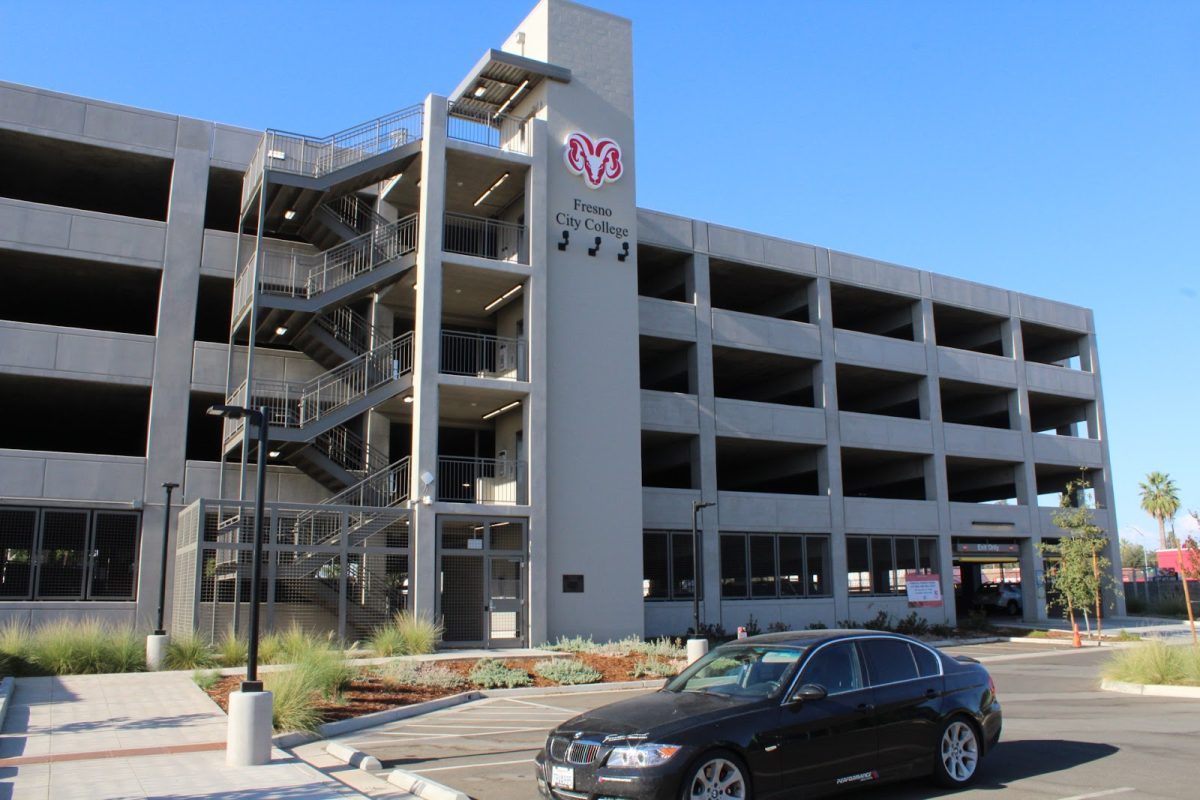 Parking structure at Fresno City College off of Weldon Avenue, formerly known as parking lot S, where the alleged firearm went missing on Aug. 17, 2023. Photo taken on Aug. 18, 2023.