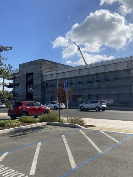 Located on Weldon Street on the Fresno City College campus, main construction of the Science Building exterior is  finished when visited on Nov. 7, 2023