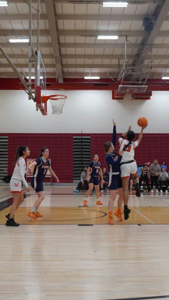 Fresno City College’s Women’s Basketball Player Rajdeep Kaur, #23 attempting to score in a home game versus College of the Sequoias at the FCC gym on Feb. 21, 2024.