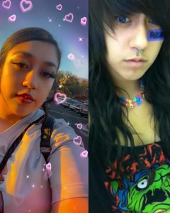 (Left)A selfie of Alyssa Bustamante before work in 2024. (Right) A selfie of Alyssa Bustamante in a photography class in high school in 2013.